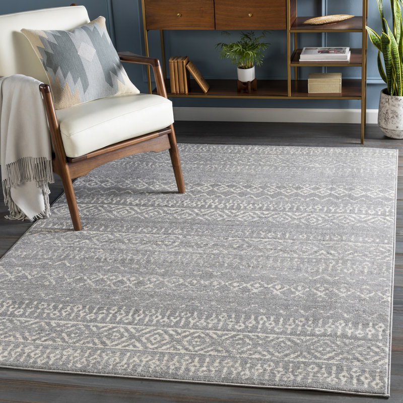 Hinerman Distressed Gray/Ivory Area Rug & Reviews Joss & Main